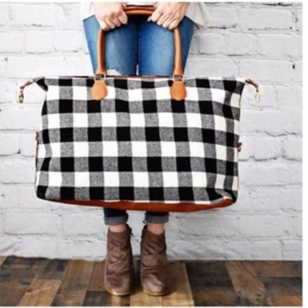 Women's Buffalo Check Weekender Hand Bag XL